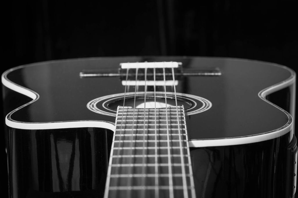 Beautiful acoustic guitar, musical instrument